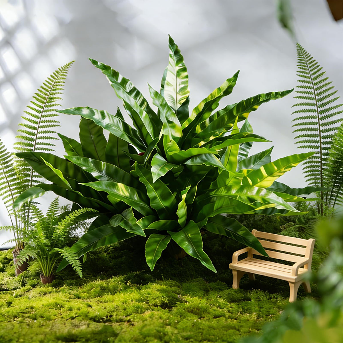 Cherica fake ferns in pot highlight flexible indoor or outdoor styling.