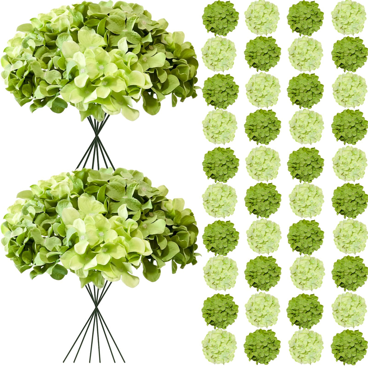 Cherica hydrangea artificial flowers with green mix petals for elegant arrangements.