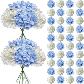 Cherica hydrangea artificial flower heads and stems for elegant arrangements.