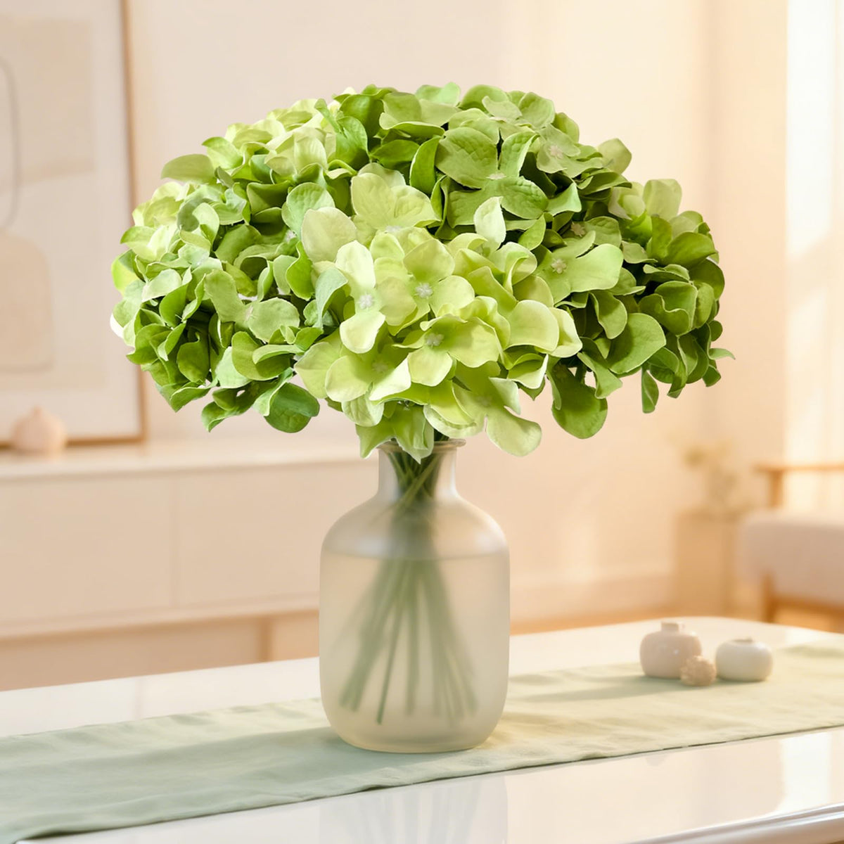 Cherica hydrangea green heads ready for wedding centerpieces with lasting beauty.