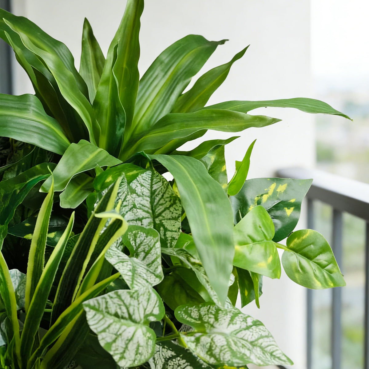 Cherica realistic leaves closeup 01 highlights lifelike textures for planters and porches.