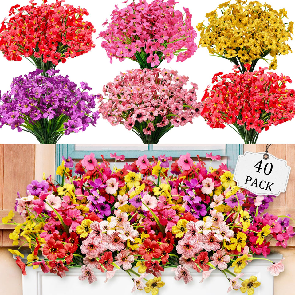 Cherica outdoor flowers with 40 lifelike stems for lush garden displays