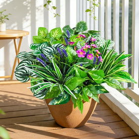 Cherica patio and front porch decor with lush faux greenery