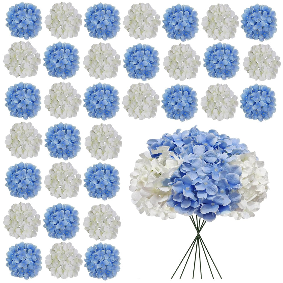 Cherica white blue hydrangea flower heads for lush wedding decor