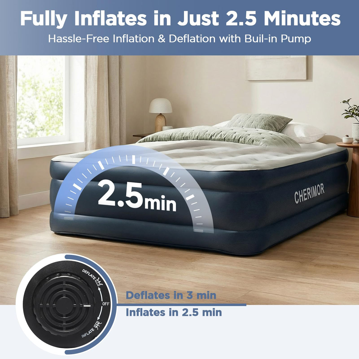 CHERIMOR 600lb capacity with anti-slip bottom stabilizes on floors