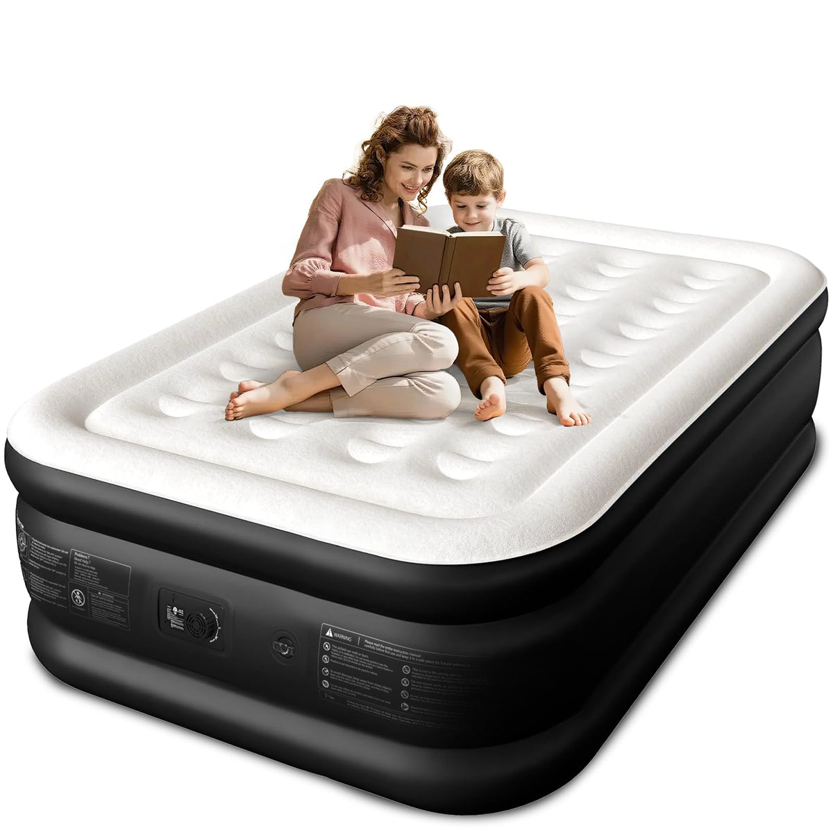 CHERIMOR full-size air mattress with built-in pump ready for guests