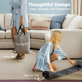CHERIMOR Queen air mattress inflation in about 3 minutes with low noise.