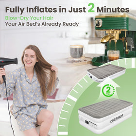 CHERIMOR air mattress folds compactly for easy storage in small spaces