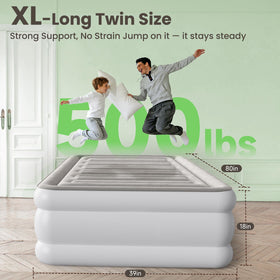 CHERIMOR Twin XL air mattress uses multi-layer PVC for durable leak protection