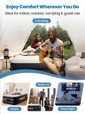 CHERIMOR Twin XL air mattress reinforced frame maintains shape during use.