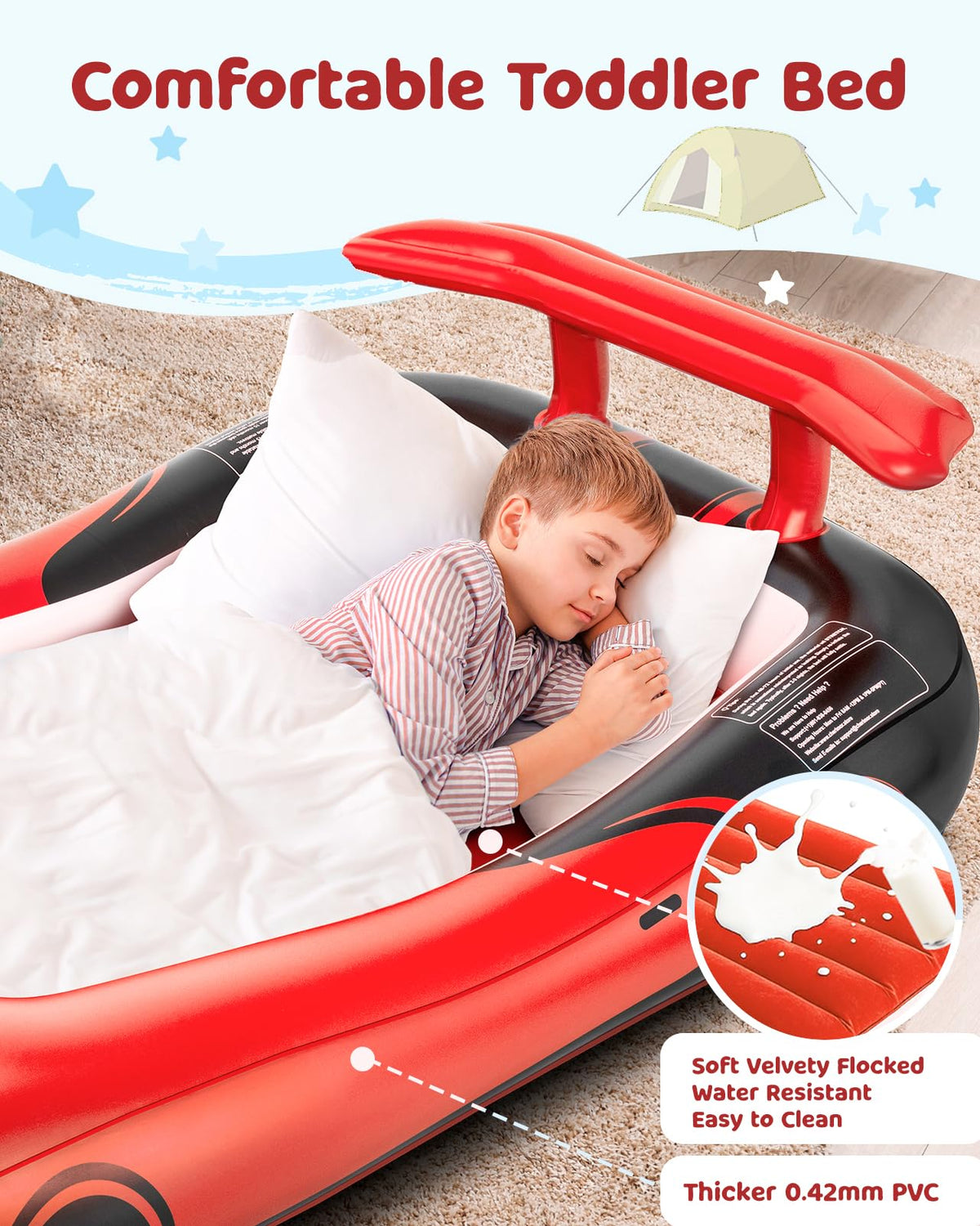 CHERIMOR bed supports up to 330 lbs for sturdy support