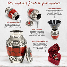 Cherishedly Yours urn with threaded lid for safe containment of ashes.