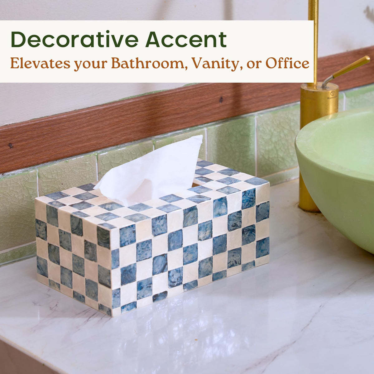 Durable Capiz shell tissue box cover by Chi An Home for daily use.
