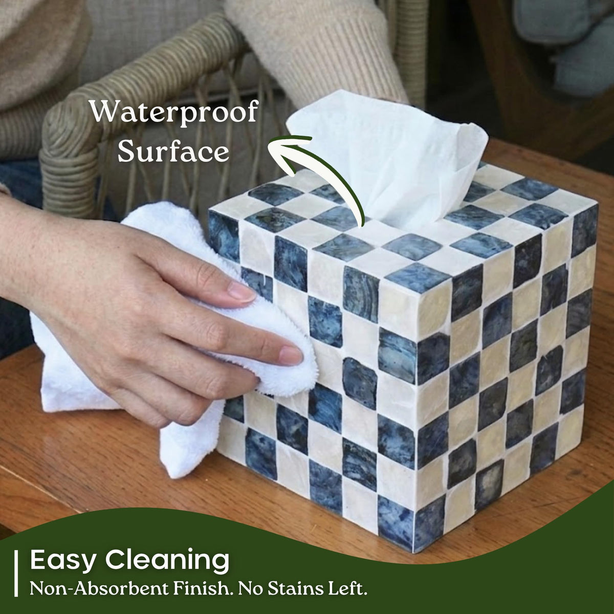Chi An Home gift-ready tissue cover ideal for housewarmings and holidays.