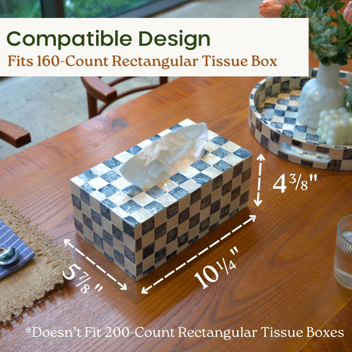 Handcrafted Capiz shells tissue box cover by Chi An Home stands out decoratively.