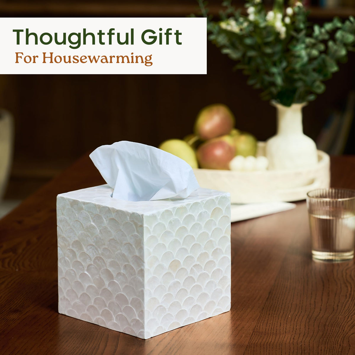 Chi An Home iridescent capiz finish catches light for everyday sophistication