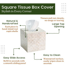 Chi An Home tissue box cover fits standard square boxes for a snug look