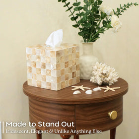 Chi An Home versatile tissue organizer for bathroom counters, vanities, or office desks.