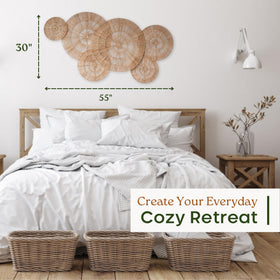 Chi An Home 10-inch jute plate adds subtle decorative detail to a room.