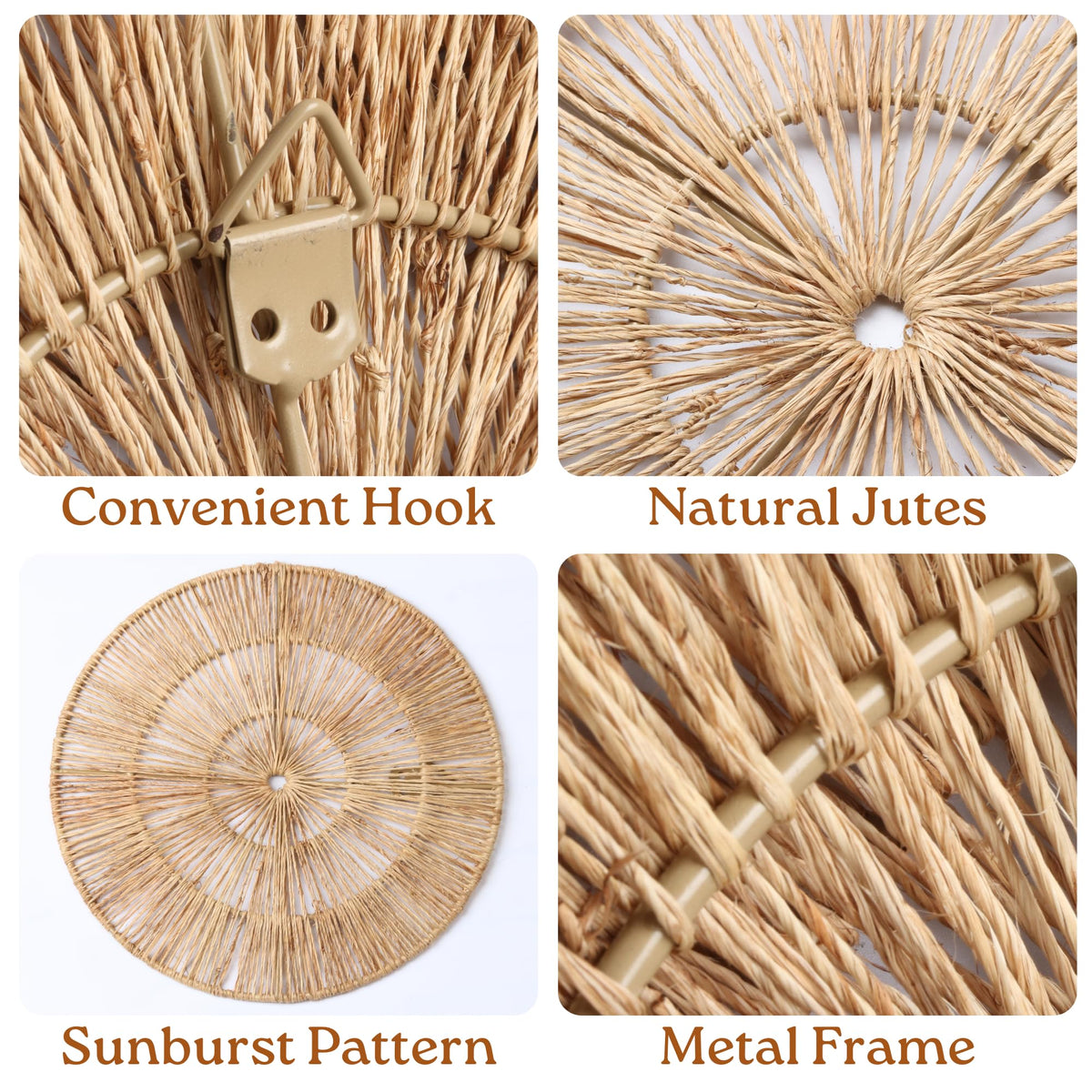 Chi An Home 21-inch wicker wall plate creates a balanced focal point above seating.