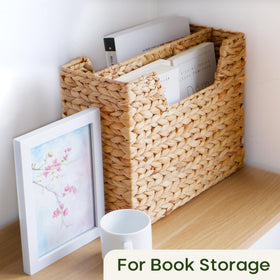 Chi An Home decorative storage basket fits shelves and beside sofas.