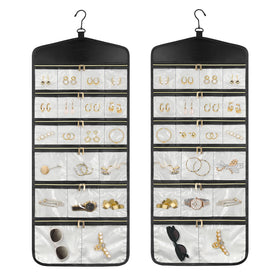 CHICECO hanging jewelry organizer with 40 pockets for easy access and dust protection.