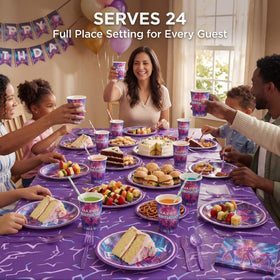 CHICMOSS dessert plates matching the purple disco vibe