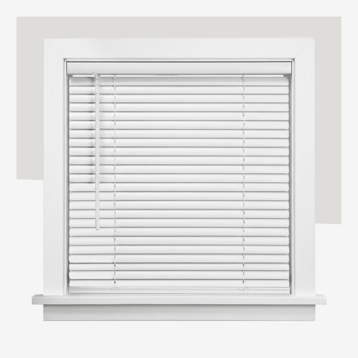 CHICOLOGY cordless mini blinds assembly shows easy, cord-free operation for a safer, neater window.