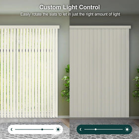 CHICOLOGY vertical blinds valance included gives a finished headrail look and cohesive interior style.