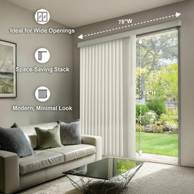 CHICOLOGY vertical blinds wand tilt and traverse demonstrate effortless light control and privacy.