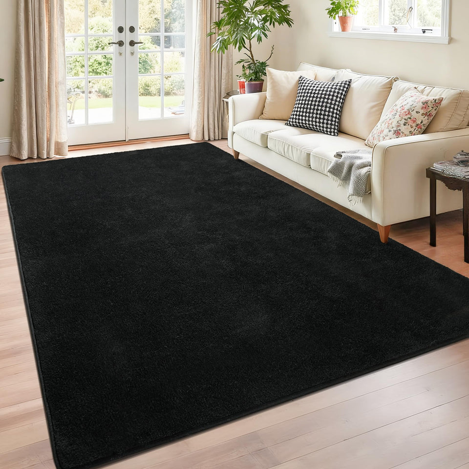 Chicrug 4x6 minimalist washable rug on bedroom floor for cozy comfort and easy care.