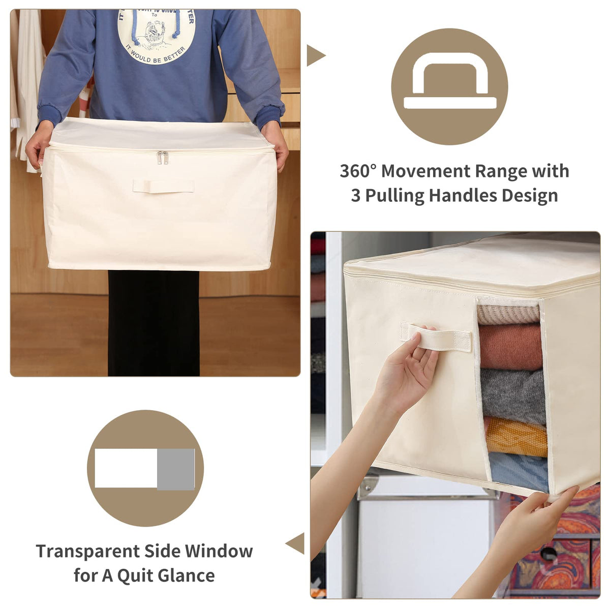 CHICVIE large capacity bag ideal for organizing clothes and blankets