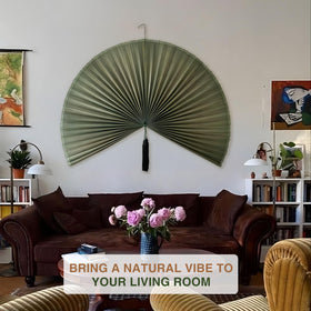 Chicvillage natural bamboo wall art in green complements rustic and oriental interiors.
