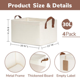 CHICVITA beige storage bin folded flat for space-saving storage