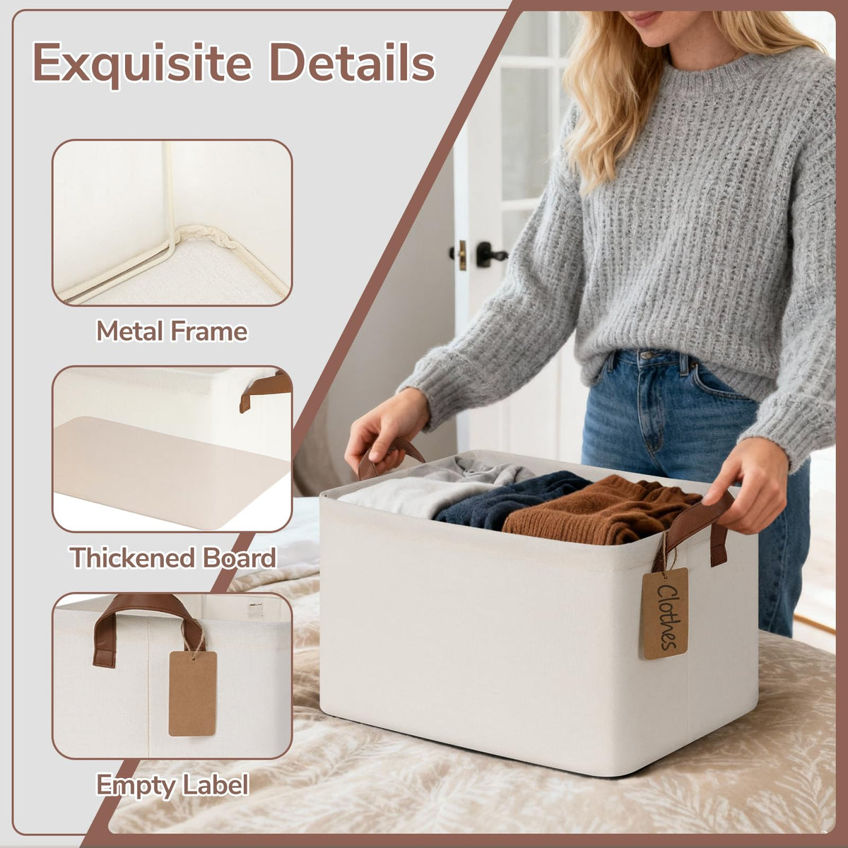 CHICVITA foldable-bin saves space when not in use.