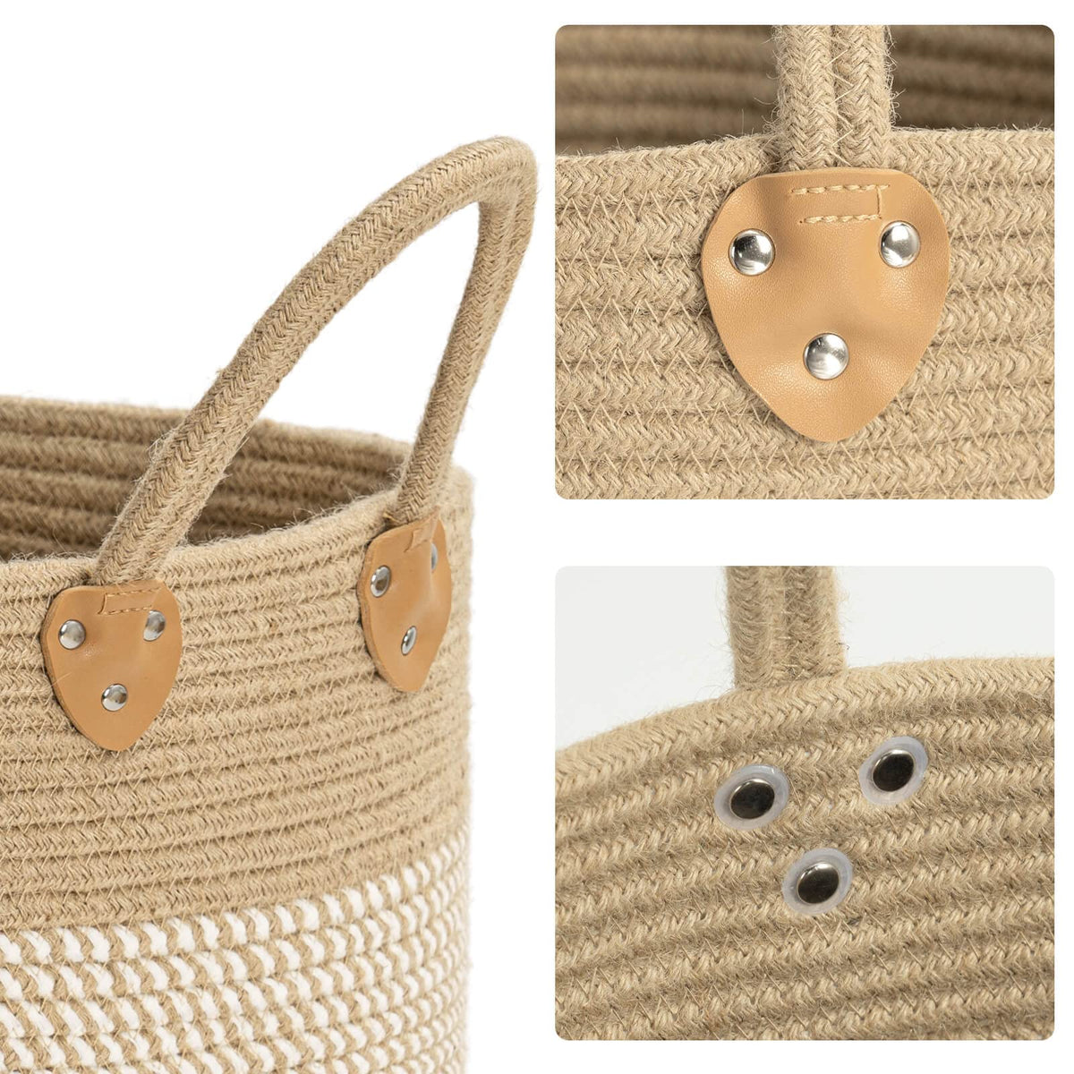 CHICVITA decorative white basket enhances any room's decor