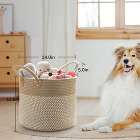CHICVITA basket near entryway stores hats and shoes clutter-free