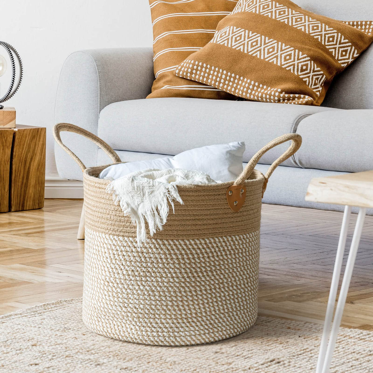 CHICVITA large wicker basket stores toys and keeps playrooms organized