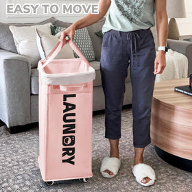 CHICVITA Slim Laundry Hamper inner mesh bag keeps clothes organized.