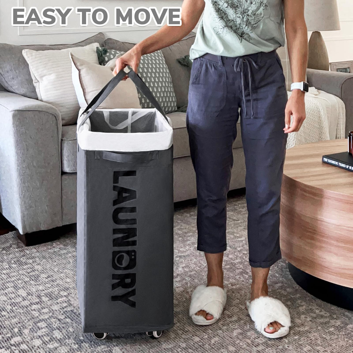 CHICVITA sturdy metal frame supporting heavy laundry loads.