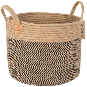 CHICVITA wicker basket with handles ideal for easy transport and versatile storage.