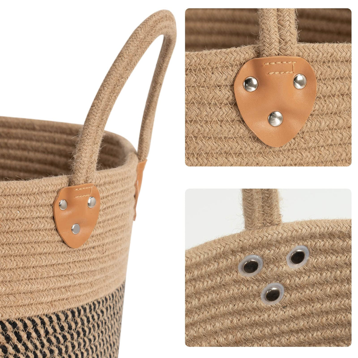 CHICVITA wicker basket for shoes organizes footwear near living spaces.