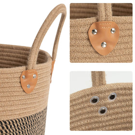CHICVITA wicker basket for shoes organizes footwear near living spaces.