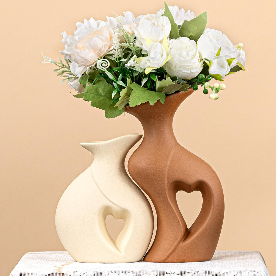 ChifonCyan Heart Linked Design vases offer elegant wedding table decor.