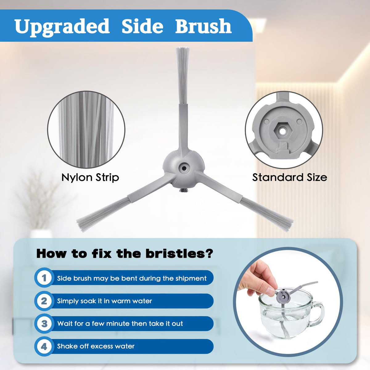 CHIKIXSON eufy L60/L50 side brushes reach corners for edge cleaning