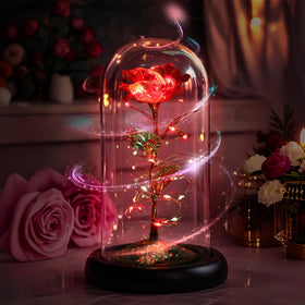Childom glass dome rose makes a lasting anniversary or Valentine gift.
