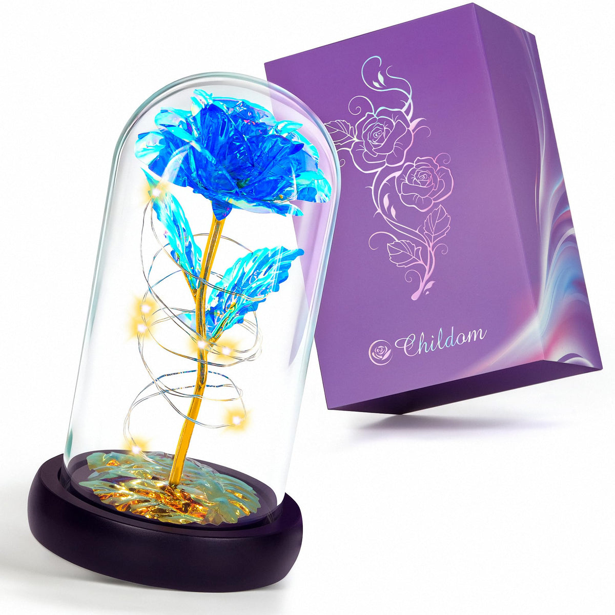 Childom glass dome rose gift box enhances any decor