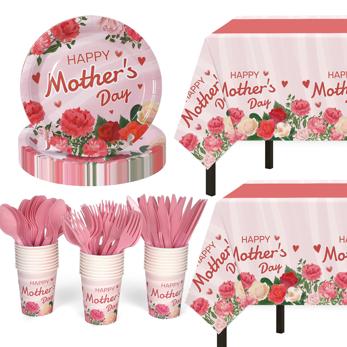 Childom Mothers Day plates—bright 9-inch dinner plates for quick celebration serving.