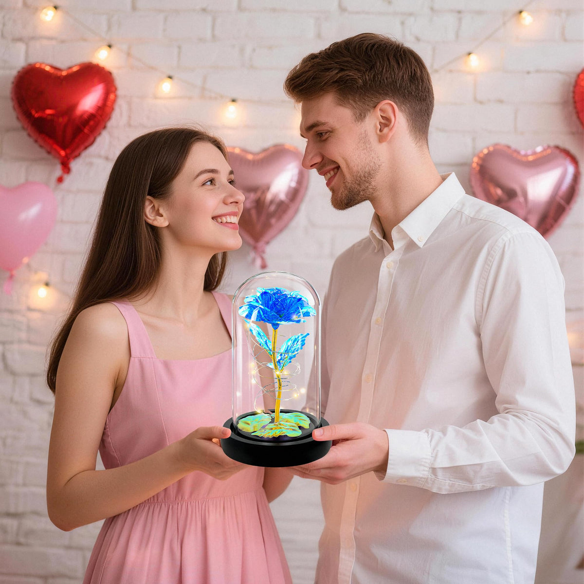 Childom blue rose dome gift ideal for birthdays and celebrations