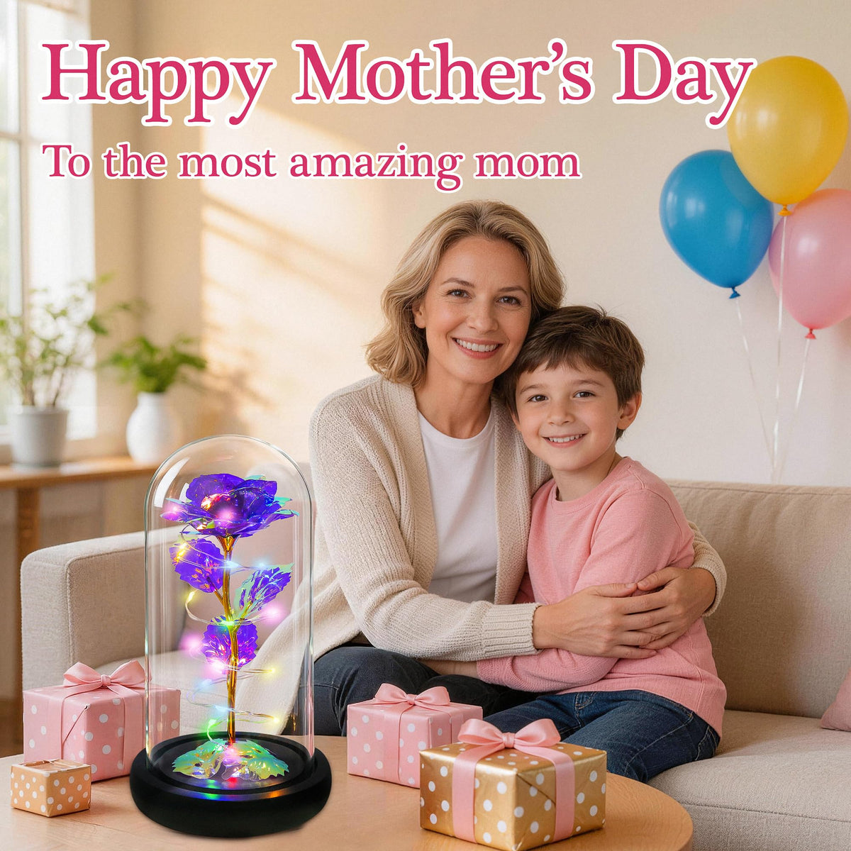 Childom Mothers Day rose gift box arrives ready to present.